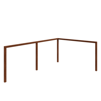 Cortenstahl Pergola - Eck - 600 x 412 x 242 cm - Ohne Betonsockel Cortenstahl Pergola - Eck - 600 x 412 x 242 cm - Ohne Betonsockel