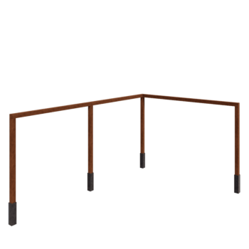 Cortenstahl Pergola - Eck - 600 x 412 x 242 cm - Mit Betonsockel Cortenstahl Pergola - Eck - 600 x 412 x 242 cm - Mit Betonsockel