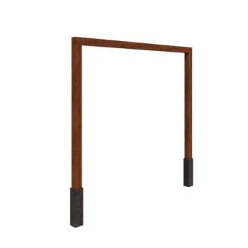 Cortenstahl Pergola - Gerade - 300 x 230 cm - Mit Betonsockel Cortenstahl Pergola - Gerade - 300 x 230 cm - Mit Betonsockel