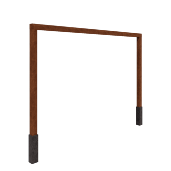 Cortenstahl Pergola - Gerade - 400 x 230 cm - Mit Betonsockel Cortenstahl Pergola - Gerade - 400 x 230 cm - Mit Betonsockel