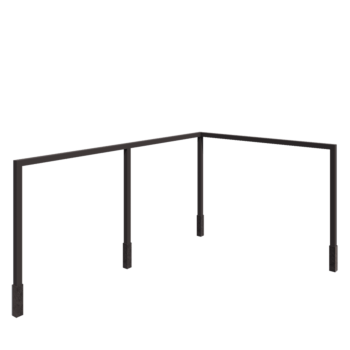 Pergola aus Stahl - Eck - 600 x 412 x 230 cm - RAL7016 matte (anthrazitgrau) - Mit Betonsockel