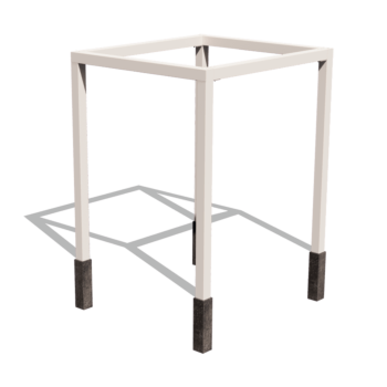 Pergola aus Stahl - Viereckig - 224 x 200 x 230 cm - RAL9010 matte (weiß) - Mit Betonsockel