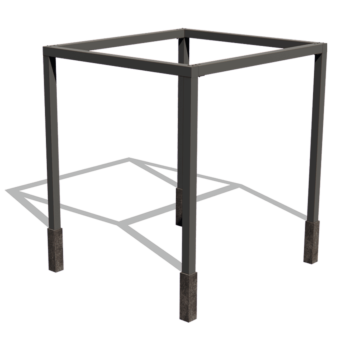 Pergola aus Stahl - Viereckig - 274 x 250 x 230 cm - RAL9005 matte (schwarz) - Mit Betonsockel