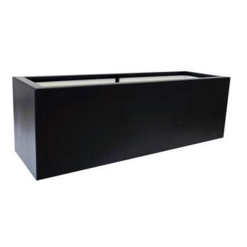 Fiberglas Pflanzkübel - Rechteck - 120 x 40 x 40 cm - RAL9005 matte (Schwarz) - Mit Boden