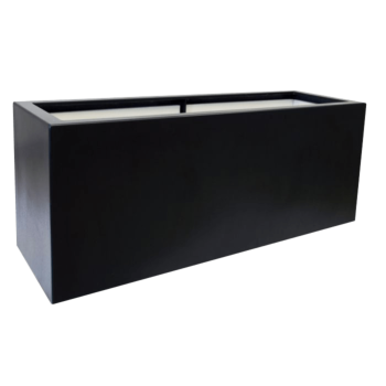 Fiberglas Pflanzkübel - Rechteck - 150 x 50 x 60 cm - RAL9005 matte (Schwarz) - Mit Boden
