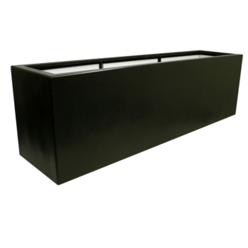 Fiberglas Pflanzkübel - Rechteck - 200 x 50 x 60 cm - RAL9005 matte (Schwarz) - Mit Boden