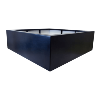 Fiberglas Pflanzkübel - Viereck - 140 x 140 x 60 cm - RAL9005 matte (Schwarz) - Mit Boden