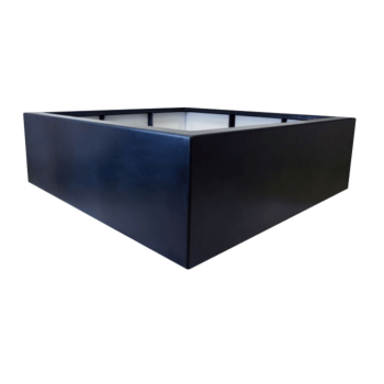 Fiberglas Pflanzkübel - Viereck - 160 x 160 x 60 cm - RAL9005 matte (Schwarz) - Mit Boden