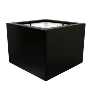 Fiberglas Pflanzkübel - Viereck - 80 x 80 x 60 cm - RAL9005 matte (Schwarz) - Mit Boden