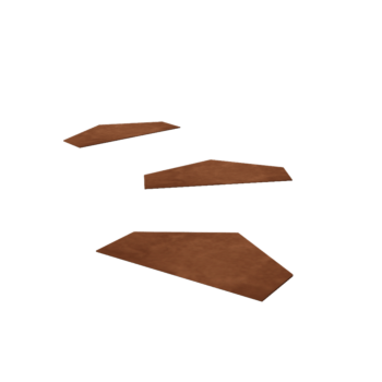 Cortenstahl Trittplatte - Sechseckig halb V - 43 x 25 cm