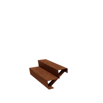 Cortenstahltreppe New York 2-stufig (Breite 100 cm)