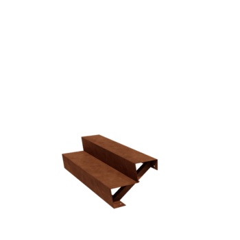 Cortenstahl Außentreppe - 2-Stufige - 48 x 120 x 34 cm