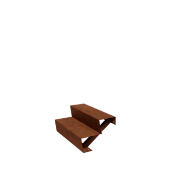 Cortenstahltreppe New York 2-stufig (Breite 80 cm)