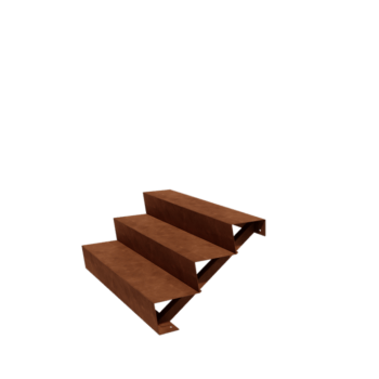 Cortenstahltreppe New York 3-stufig (Breite 120 cm)