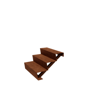 Cortenstahltreppe New York 3-stufig (Breite 80 cm)