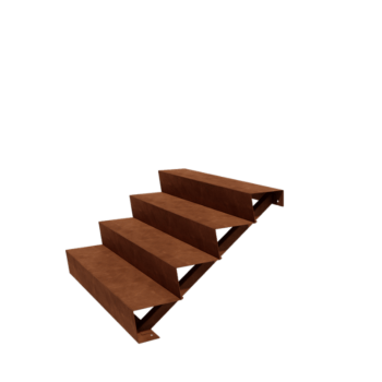 Cortenstahltreppe New York 4-stufig (Breite 120 cm)
