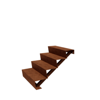 Cortenstahltreppe New York 4-stufig (Breite 80 cm)