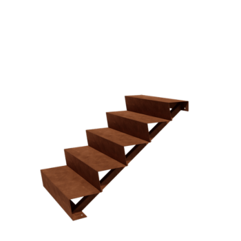 Cortenstahltreppe New York 5-stufig (Breite 80 cm)