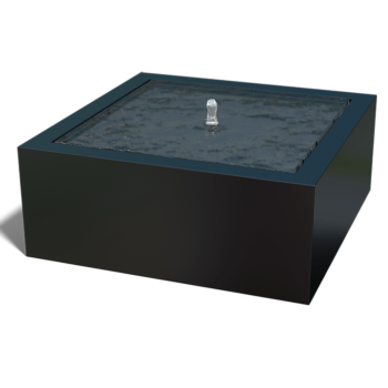 Wassertisch aus Aluminium - Lyra - 100 x 100 x 40 cm - RAL9005 matte (schwarz) - Mit LED-Beleuchtung