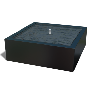 Wassertisch aus Aluminium - Lyra - 120 x 120 x 40 cm - RAL9005 matte (schwarz) - Mit LED-Beleuchtung