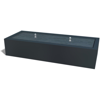 Wassertisch aus Aluminium - Lyra - 200 x 80 x 40 cm - RAL9010 matte (weiß) - Mit LED-Beleuchtung