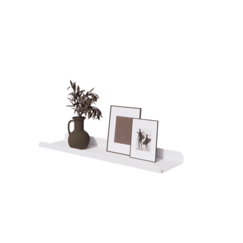 Wandregal aus Stahl - U-Form - 80 x 20 x 5 cm - RAL9010 matte (weiß)