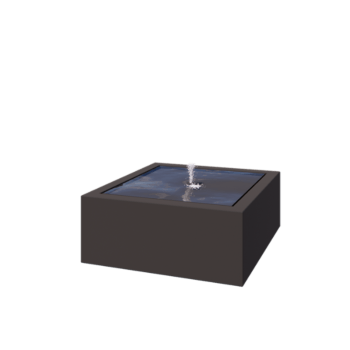 Wassertisch aus Aluminium - Lyra - 100 x 100 x 40 cm - RAL7016 matte (anthrazitgrau) - Mit LED-Beleuchtung