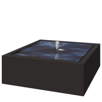 Wassertisch aus Aluminium - Lyra - 120 x 120 x 40 cm - RAL9005 matte (schwarz) - Mit LED-Beleuchtung