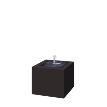 Wassertisch aus Aluminium - Lyra - 50 x 50 x 40 cm - RAL9005 matte (schwarz) - Mit LED-Beleuchtung