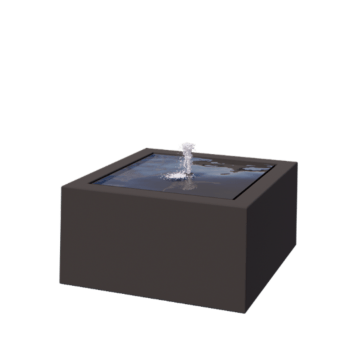 Wassertisch aus Aluminium - Lyra - 80 x 80 x 40 cm - RAL7016 matte (anthrazitgrau) - Mit LED-Beleuchtung