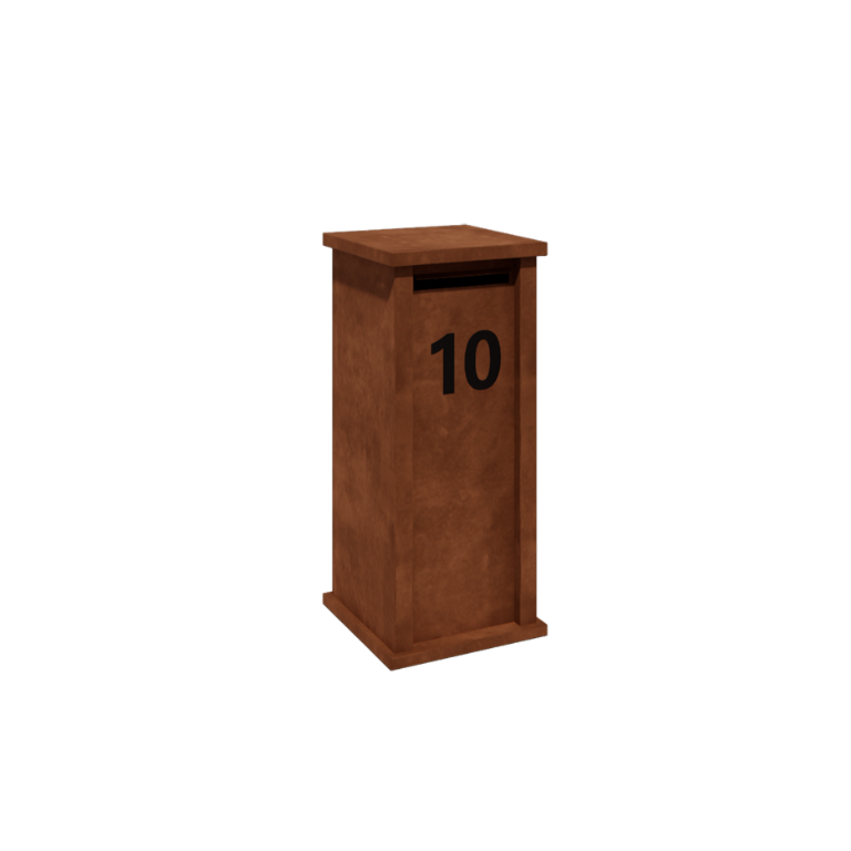 Cortenstahl Briefkasten - Arizona S - 40 x 40 x 100 cm