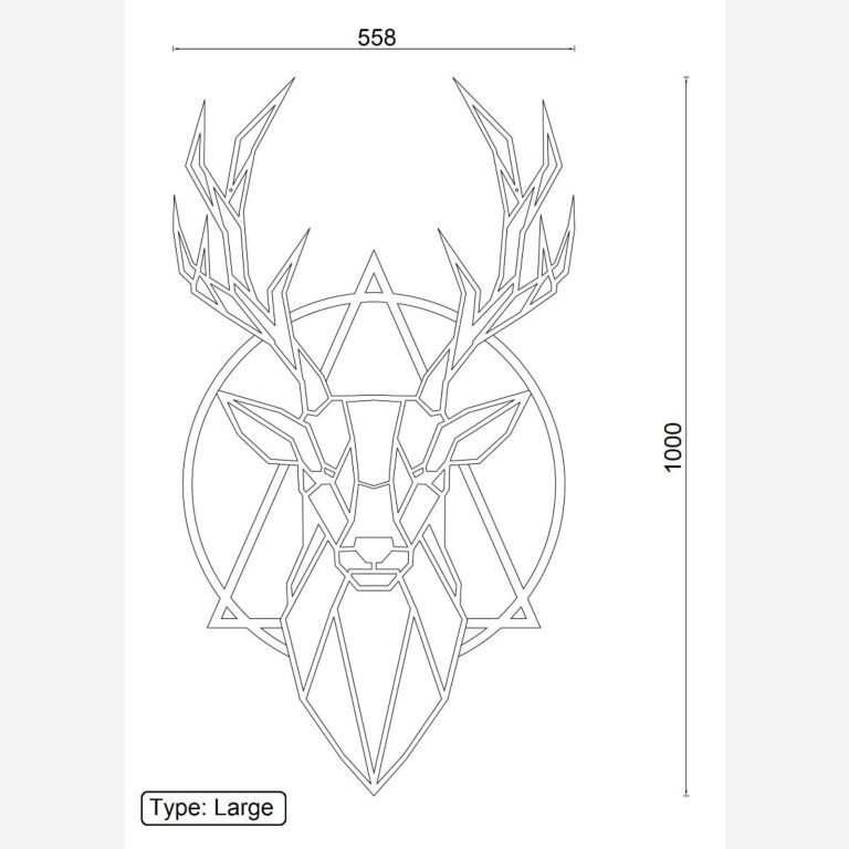Wanddekoration aus Metall Hirsch 2.0