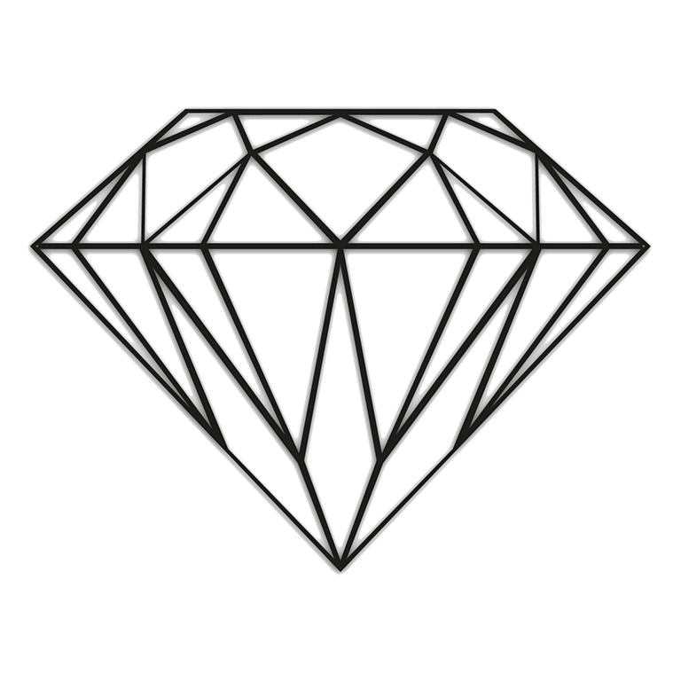 Wanddekoration aus Metall Diamant