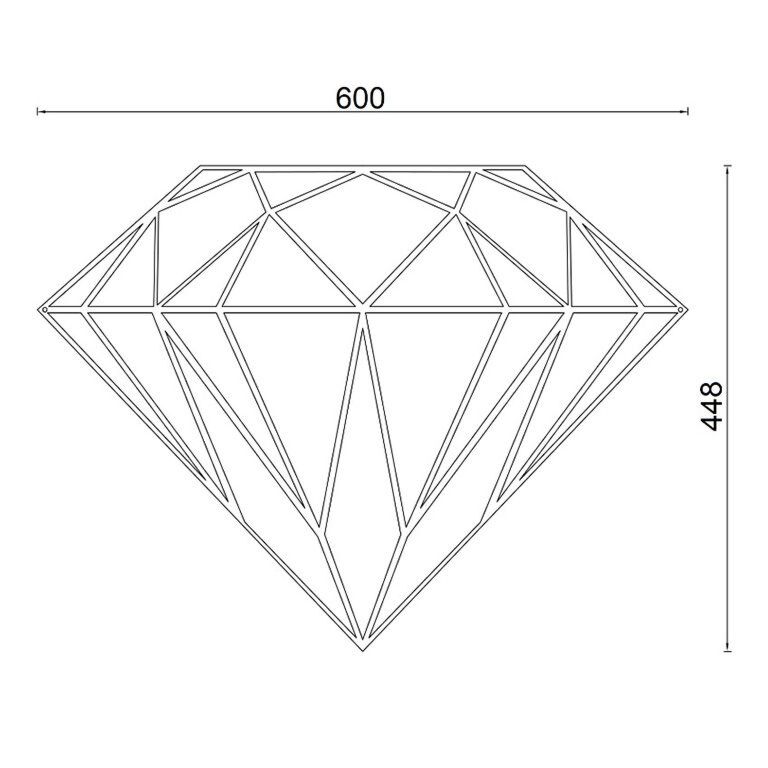 Wanddekoration aus Metall Diamant