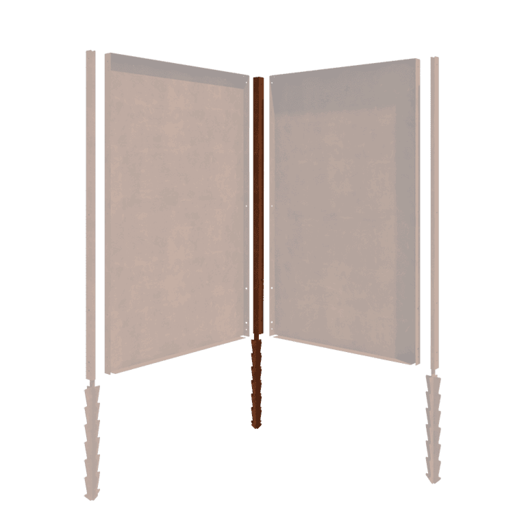 Cortenstahl-Eckpfosten mit Erdspieß 190 x 6 x 3 cm