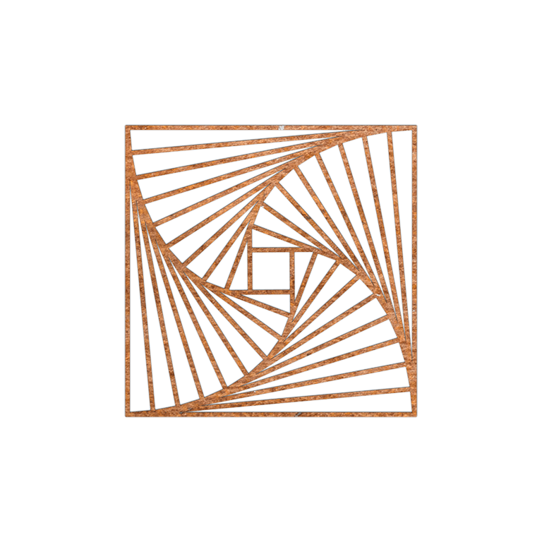 Wanddekoration aus Cortenstahl Geometrische Formen 3.0