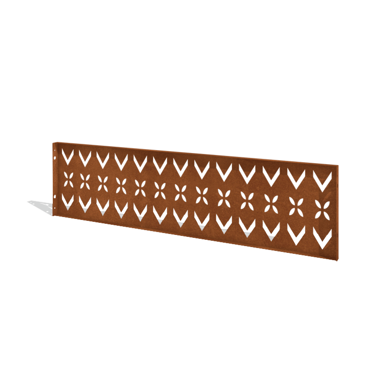 Cortenstahl Sichtschutzzaun H - Paneel V - 180 x 47,5 cm