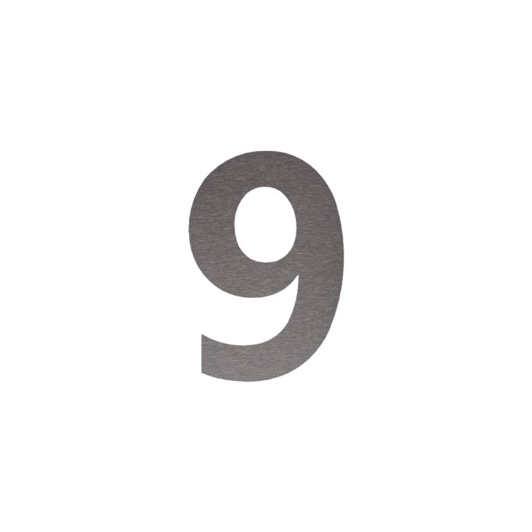 Edelstahl-Hausnummer 9 - 15 cm