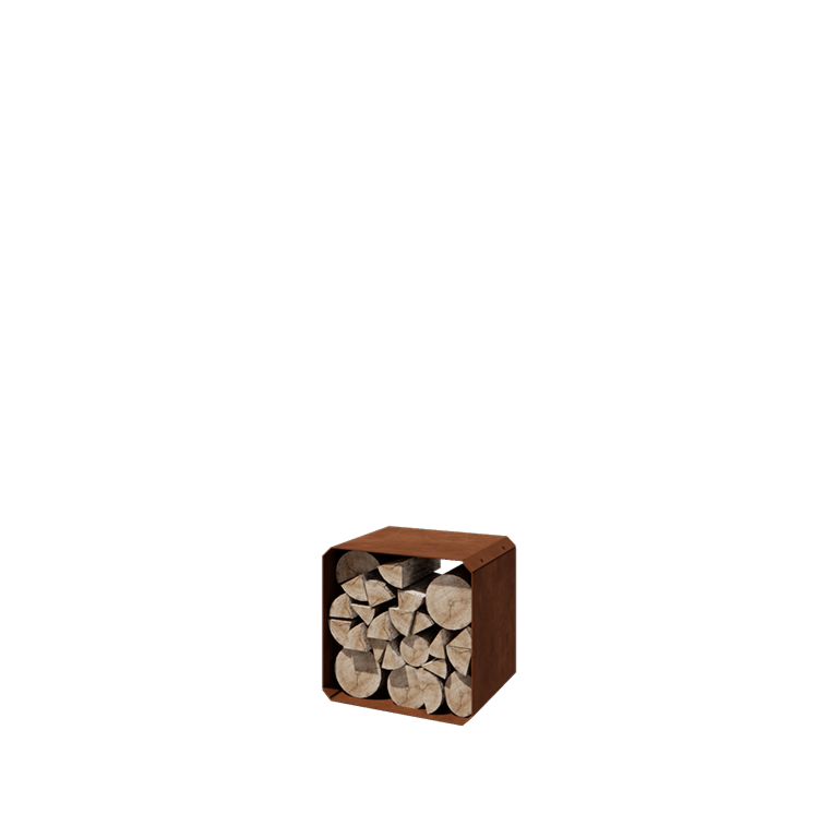 Cortenstahl Holzlager - Colorado 1 Stück - 40 x 40 x 40 cm