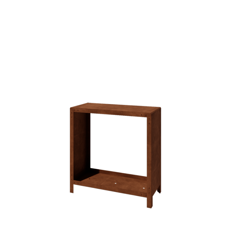 Holzlager aus Cortenstahl Indiana 100 x 100 x 40 cm