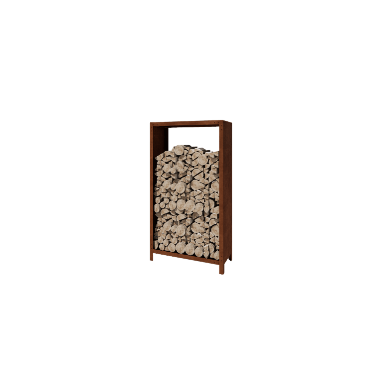 Holzlager aus Cortenstahl Indiana 180 x 100 x 40 cm