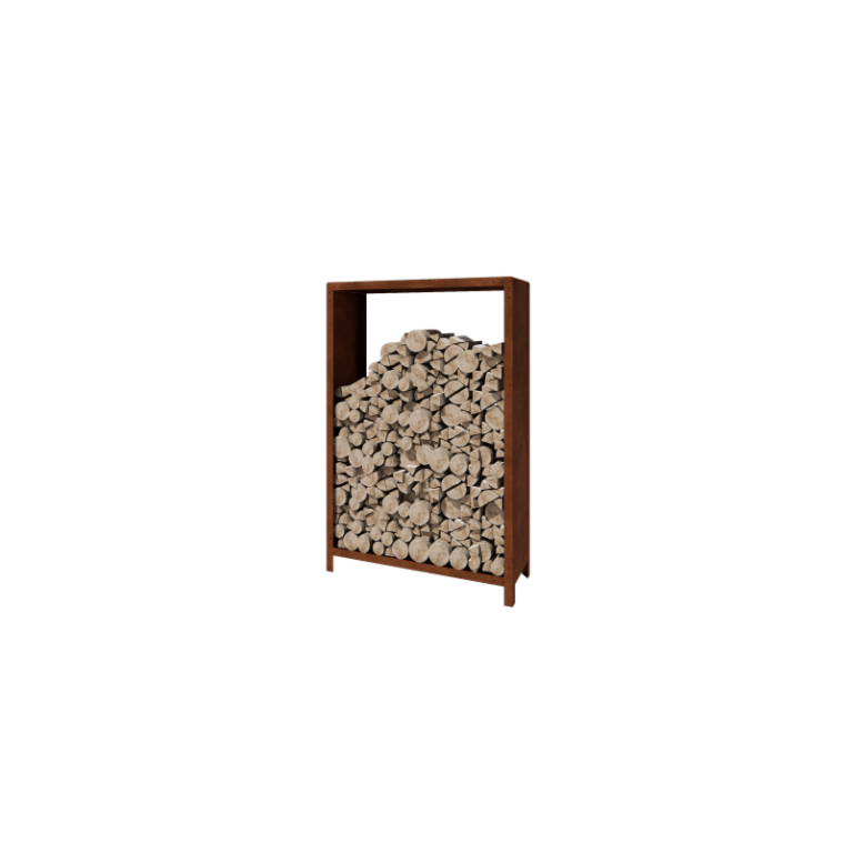Holzlager aus Cortenstahl Indiana 180 x 120 x 40 cm