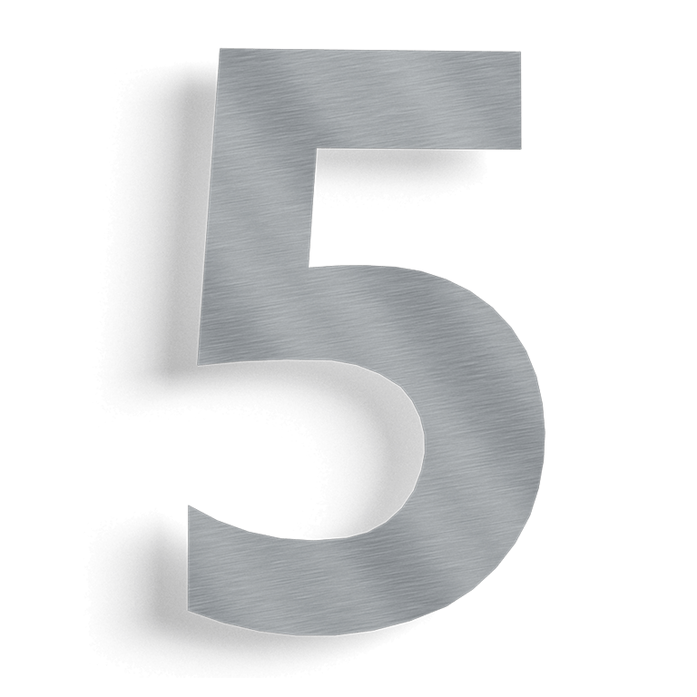 Edelstahl-Hausnummer 5 - 15 cm