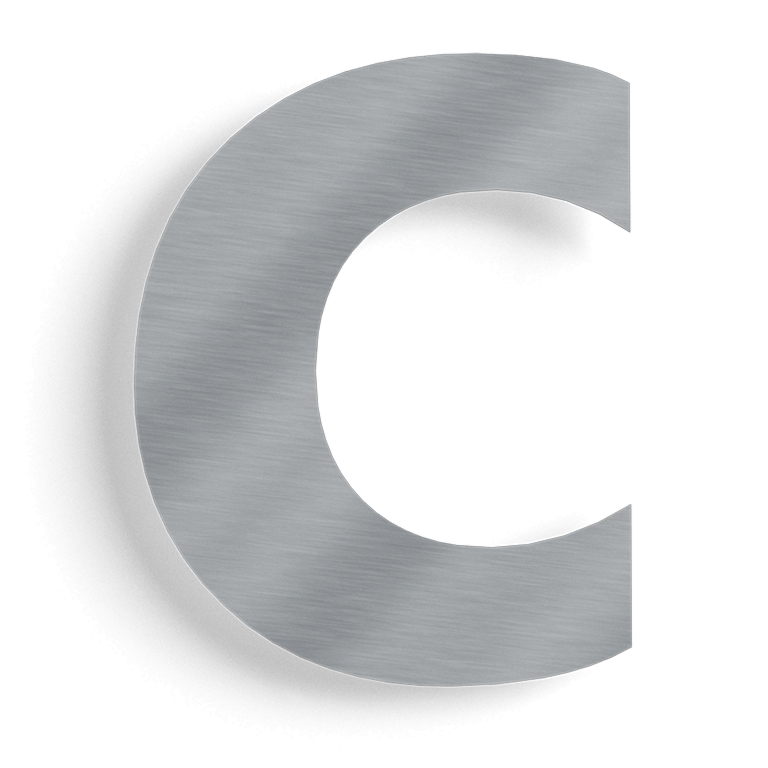 Edelstahl-Hausnummer c - 10 cm
