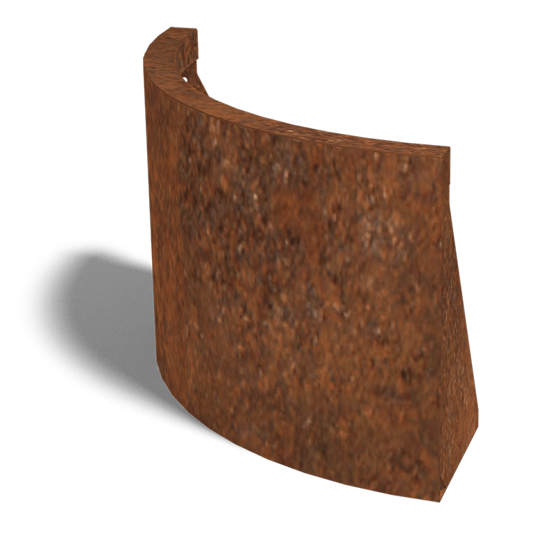Cortenstahl-Stützmauer Außenbogen 50 x 50 cm (Höhe 40 cm)