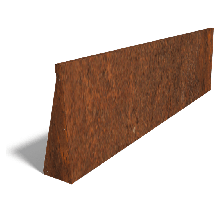 Cortenstahl-Stützmauer gerade 200 cm (Höhe 60 cm)