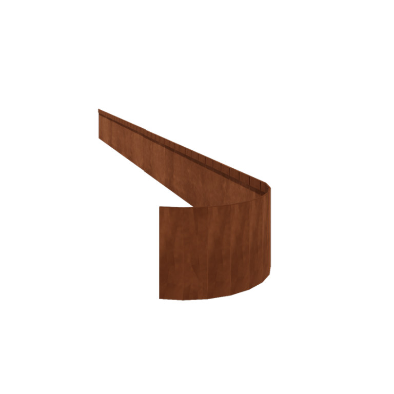 Beeteinfassung FLEX abgeflacht aus Cortenstahl 23 cm (Länge 150 cm)