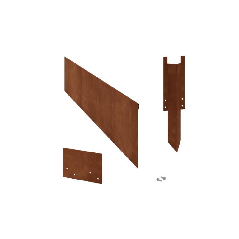 Beeteinfassung abgeflacht aus Cortenstahl 23 cm kompletter Satz pro 24 meter