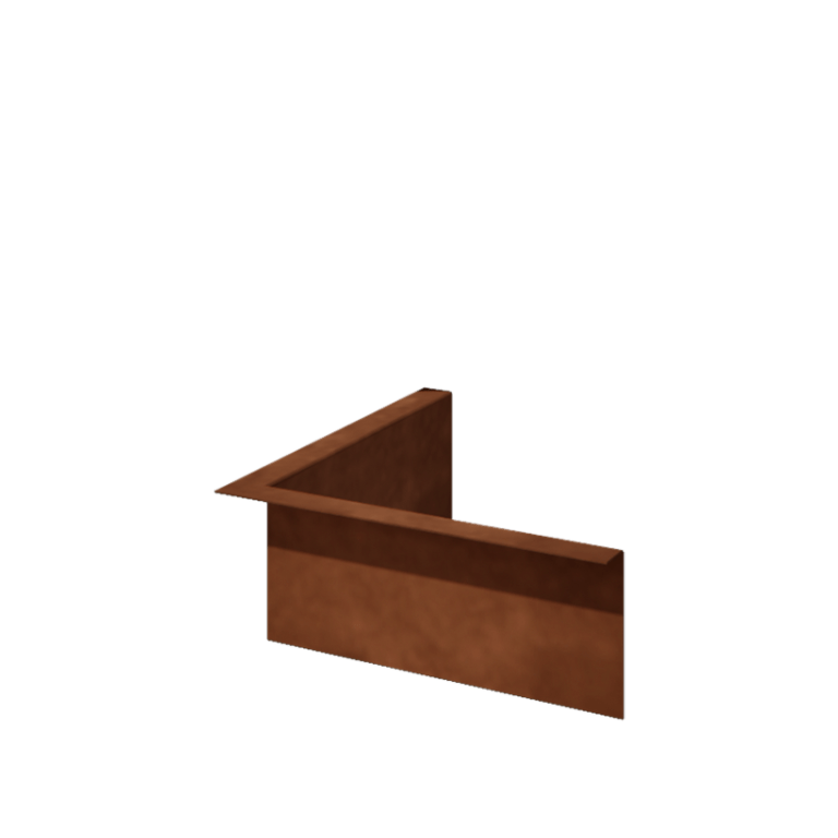 Cortenstahl Rasenkante - Gebogen - Innenecke - Höhe 12 cm