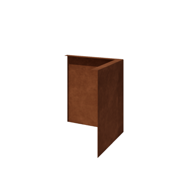 Cortenstahl Beeteinfassung - Gebogen - Außenecke - Höhe 34 cm